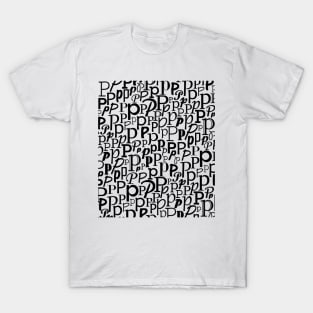 P - Typography (Black) T-Shirt